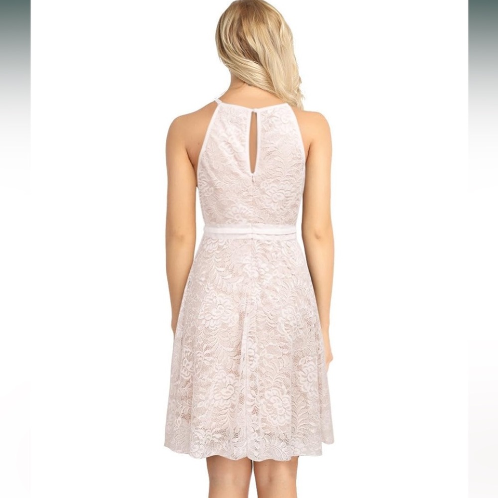 New Kate Kasin Women's Elegant Floral Lace HalterSleeveless A-Line Keyhole
Dress - Picture 2 of 14